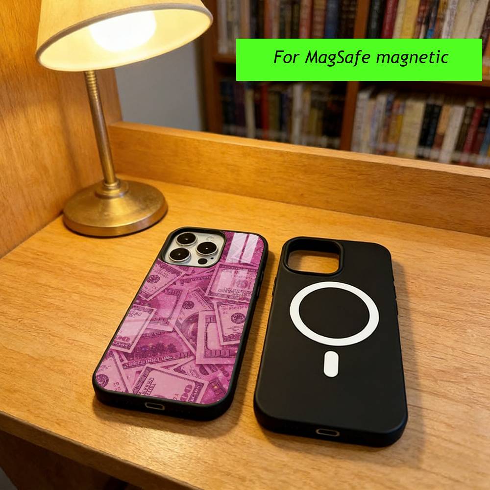 Cool pink money pattern for girls Phone Case For iPhone17,16,15,14,13,12,11 Plus,Pro Magnetic For Magsafe Wireless Charging