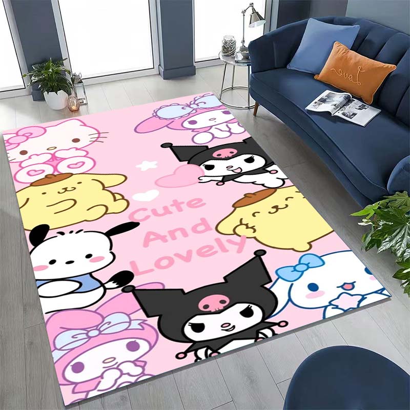3DMy Melody cartoon art rug, suitable for bedrooms, living rooms, sofas, doormats, and other home decorations. Large size,
