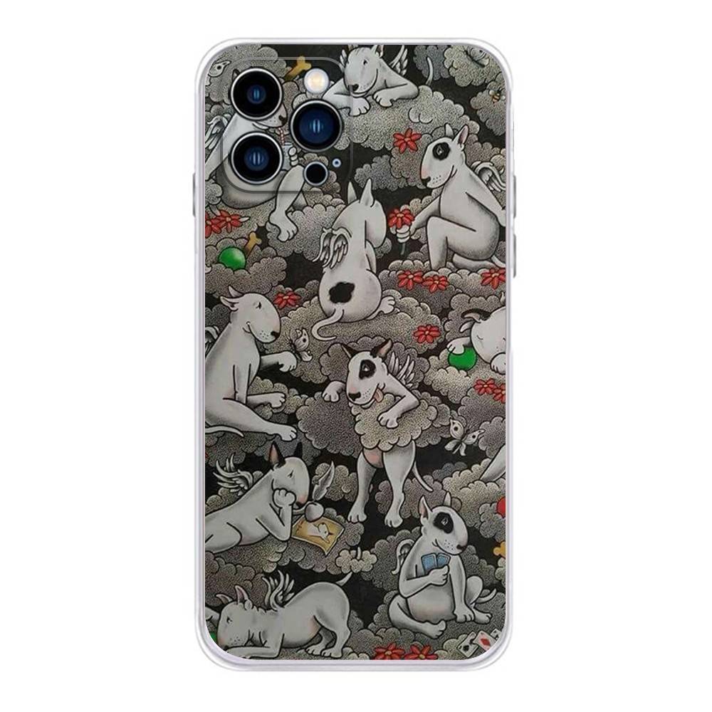 Смешной Чехол для Телефона с Собакой Бультерьер Для iPhone 17 16,15,14,13,12,11 Plus,Pro,Max,XR,Plus,E,Mini Прозрачный Мягкий Чехол