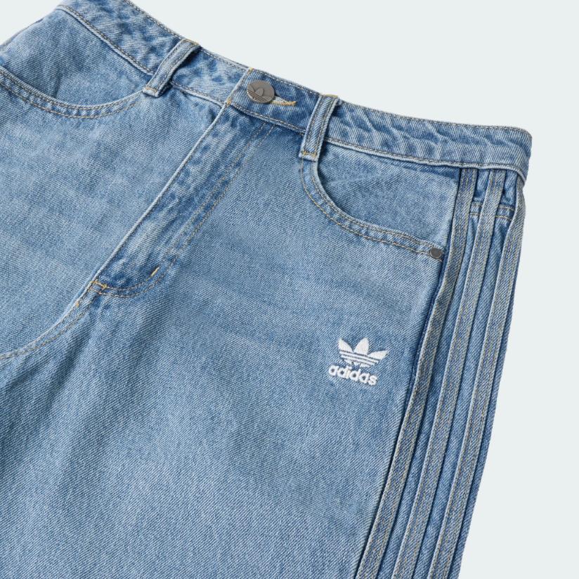 adidas Оригинальные джинсовые шорты Originals SS25, модные, универсальные, свободного кроя, спортивные, женские шорты KB5432