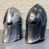 Medieval Barbuta Visored Warrior   Knight Armory   Steel Armour Helmet  Cosplay Costume Halloween Props