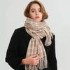 Retro Imitation Cashmere Plaid Warm Shawl Scarf Unisex Fashion Versatile Fringed Scarf