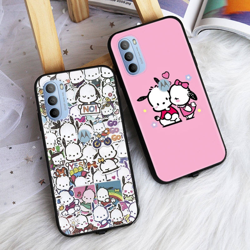 Черный чехол AH48 Pochacco для OPPO Reno 8 6 5 4 Pro Find X3 A17 A31 A38 A40 A53 A54 A55 A74 A76 A78 A77 A80 A94 A95 A96 Pro Sofe Cover