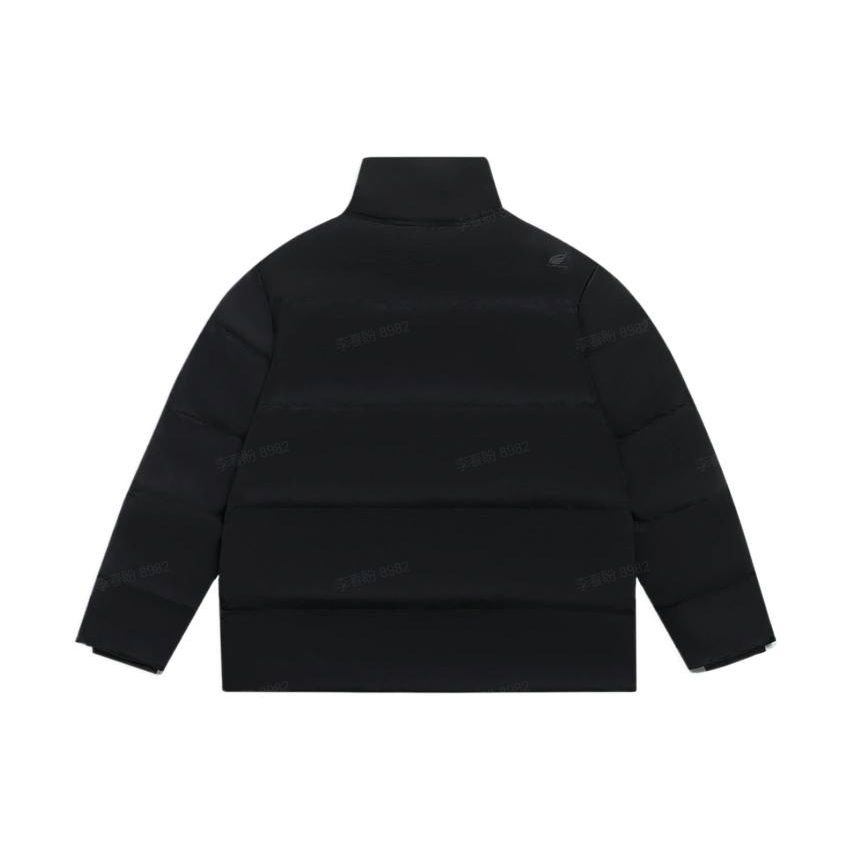 Li-Ning Wade Series Solid Color Three-Dimensional Cut Letter Patch Zipper Down Jacket Men Jackets Black AYMS149-1