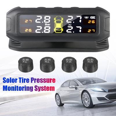 Солнечная автомобильная система контроля давления в шинах TPMS с 4 внешними датчиками, предупреждение о температуре, экономия топлива