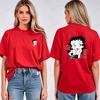 Vintage Animation Betty Boop Pattern T Shirt Men Women Breathable Short Sleeve Tees Hip Hop Style Casual Cotton Streetwear Tops