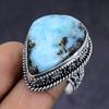 Natural Republic Larimar Gemstone 925 Sterling Silver Jewelry Ring Size 8 D3Y90