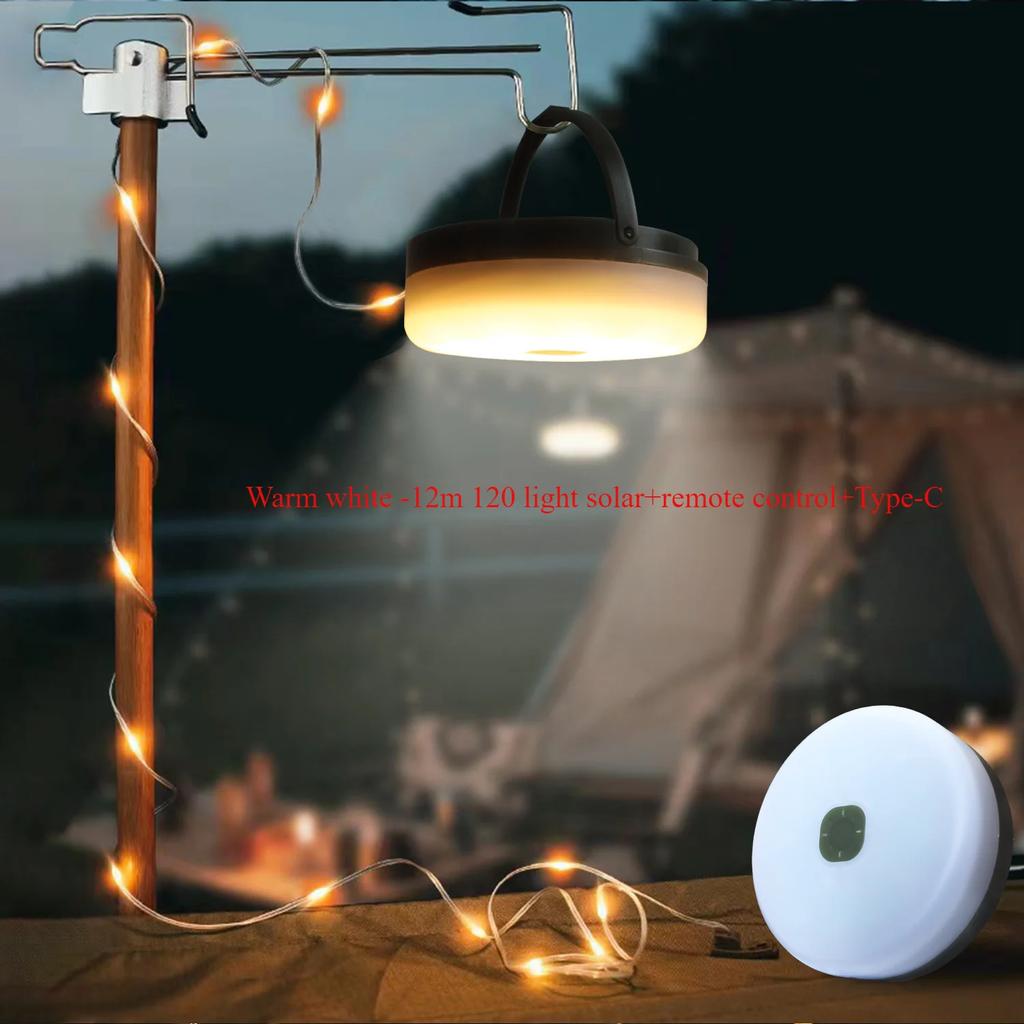 Solar Outdoor Camping Light Tent Emergency Ambient Light Lighting Tape Measure Storage Camping Light String