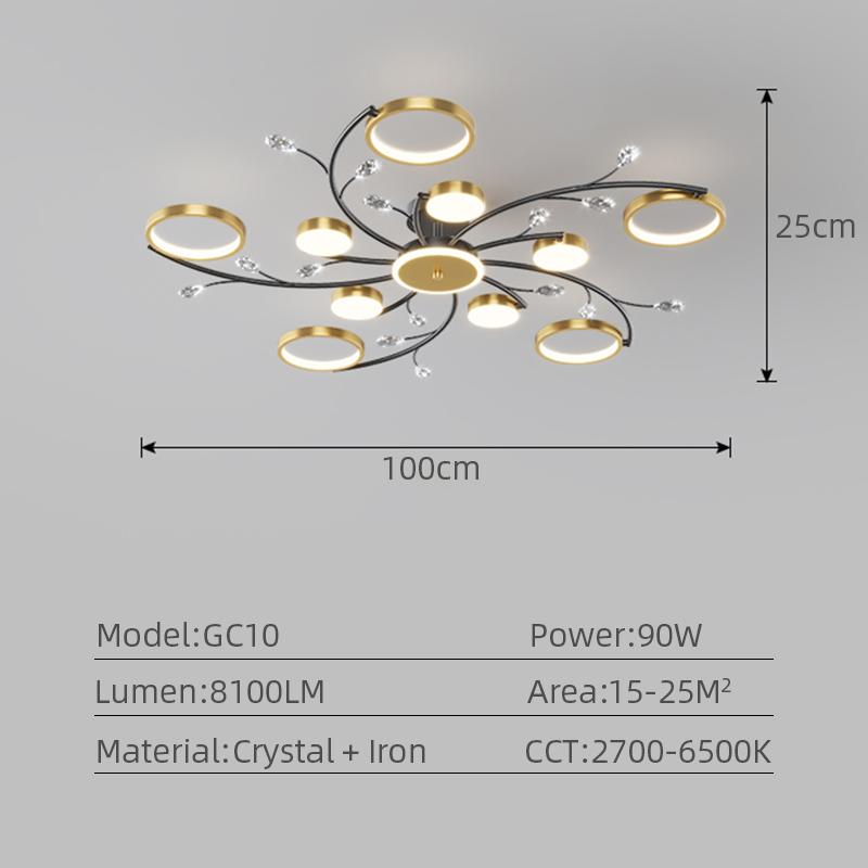 IRALAN Modern Ceiling Chandelier with Remote Control Dimming LED Ceiling Chandeliers for Living Room Bedroom Chandelier