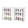 QIYUNI Figure Case Shelf Figure Collection Case Display Case Tabletop Large Capacity with 2 Shelves Removable Dividers Display Case Display Frame