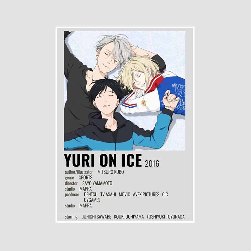 Vintage Sports Anime Yuri On Ice Posters and Prints White Paper Poster Wall Art Painting Home Decor Room Bar Decoration Pictures Interior Mural