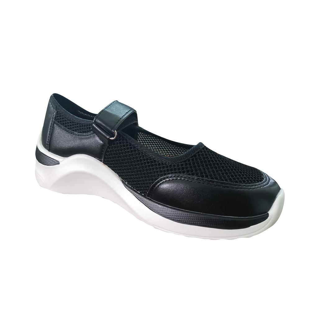 Мягкие кожаные бабушкины туфли с круглой головкой и неглубоким носком, женская обувь