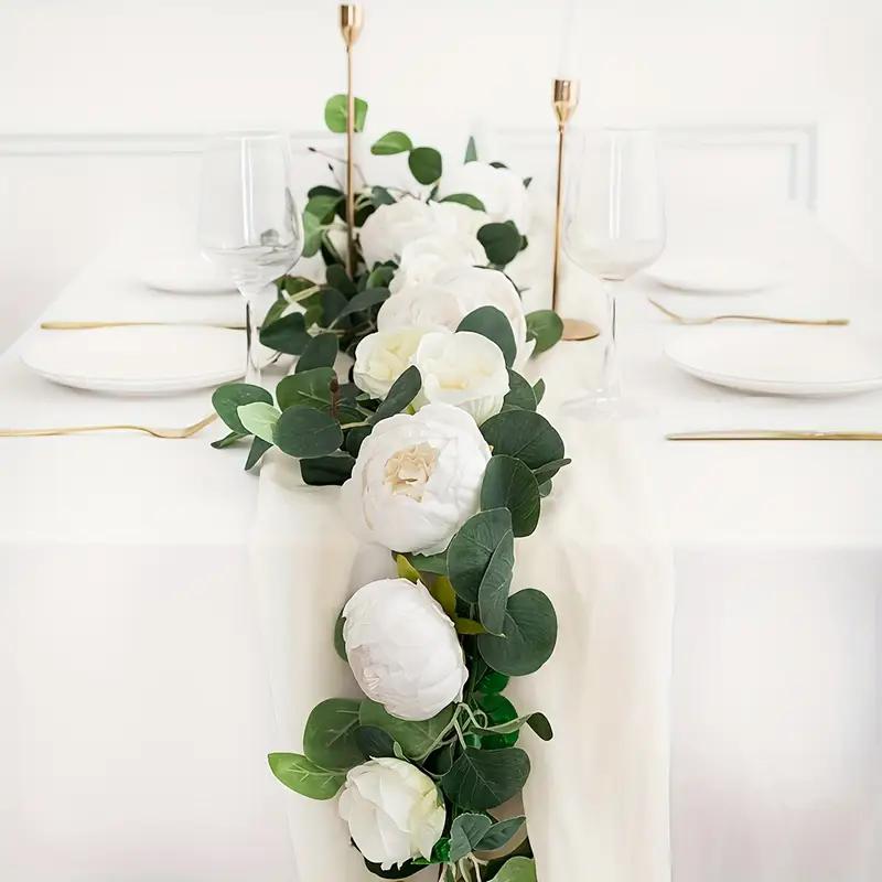 4pcs Set of Artificial Peony Garlands Made of Eucalyptus Leaves and Plastic Artificial Vines, Used for Decoration and Festivals