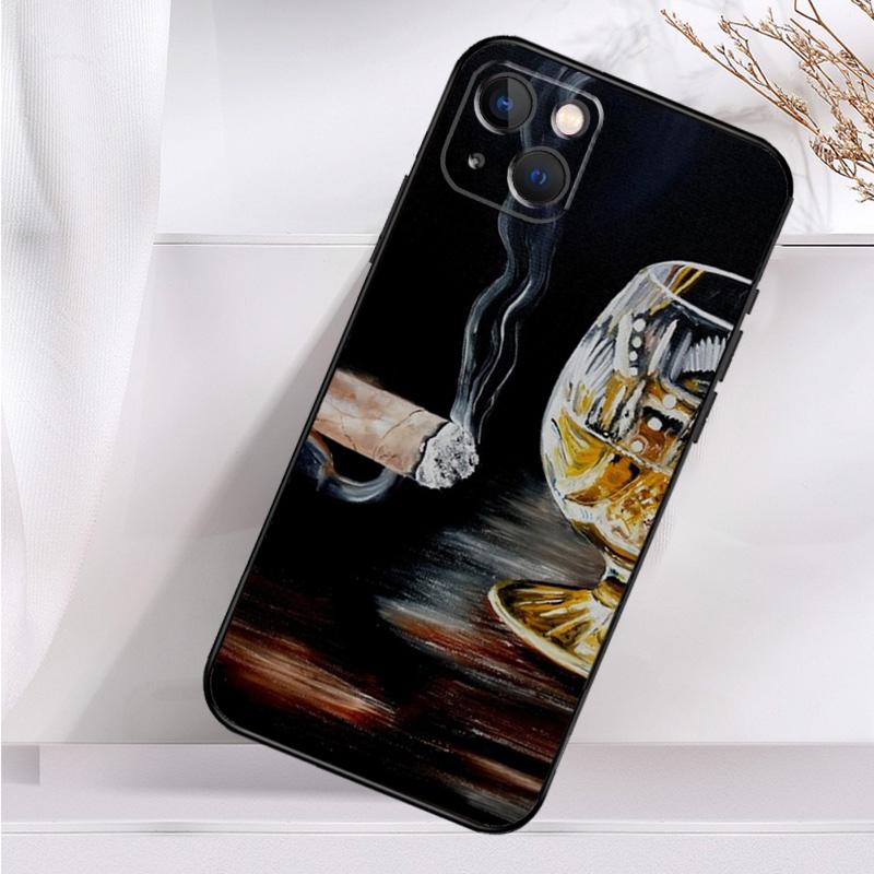 Чехол для сигары и виски для iPhone 14 13 12 11 16 15 Pro Max Mini Cover X XR XS 8 7 14 16 15 Plus Аксессуары