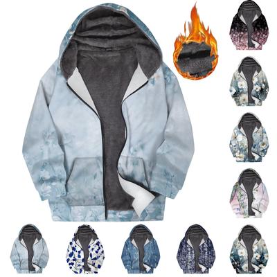 Женская зимняя бархатная утолщенная куртка с капюшоном и цветочным принтом