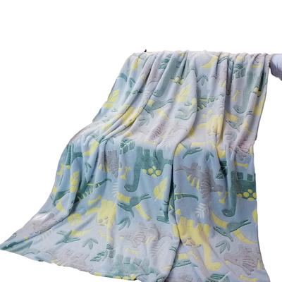 Glow In the Dark Blanket 150x200 Colorful Fluo Dinosaurs
