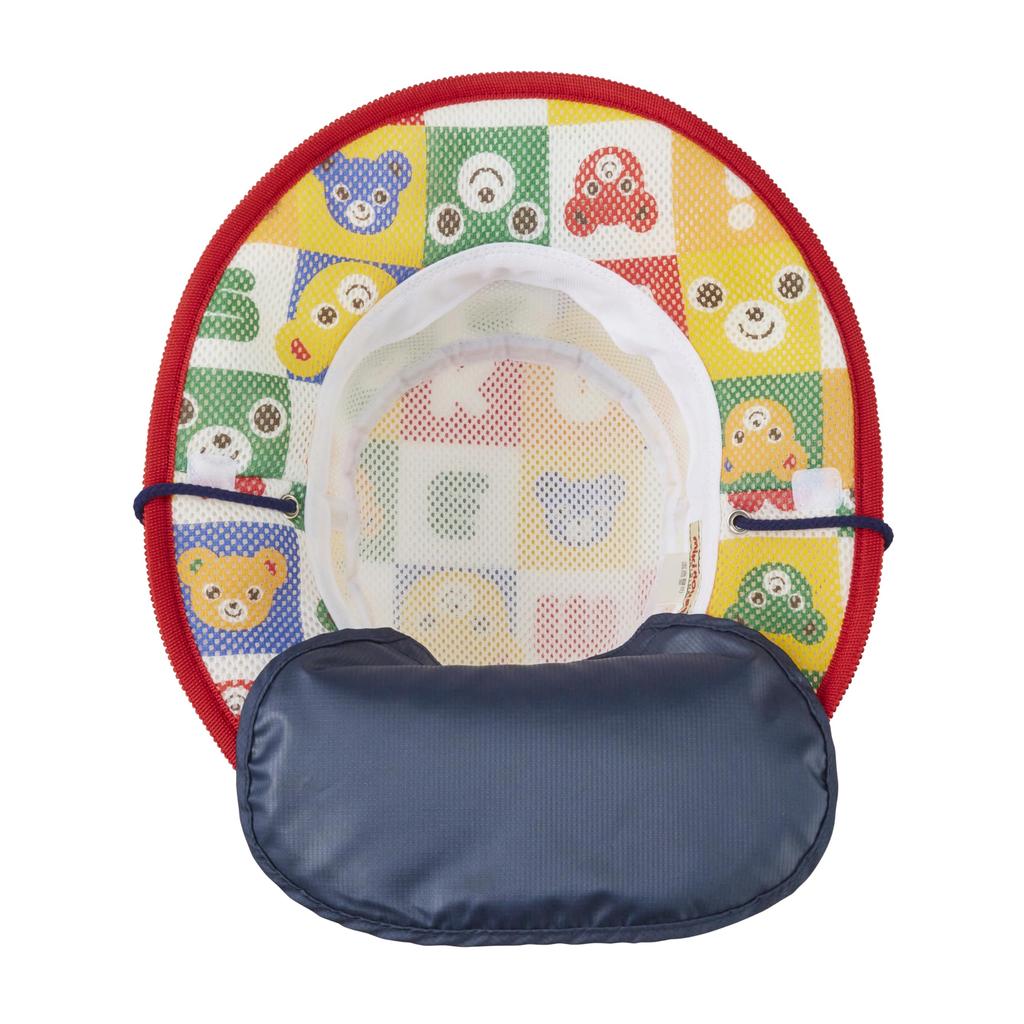 MIKI HOUSE Ten Gallon Bear Sun for Boys and Chin Hat, Design, Hat, Girls, Baby, Kids, Children's Clothing, Strap, 56cm, Multicolor, 12-9106-687