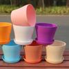 Resin Plastic Flower Pot With Tray Green Potted Plants Plant Pots Saucer Waterproof 11.5 Cm Planters Bonsai Pot For Garden Home