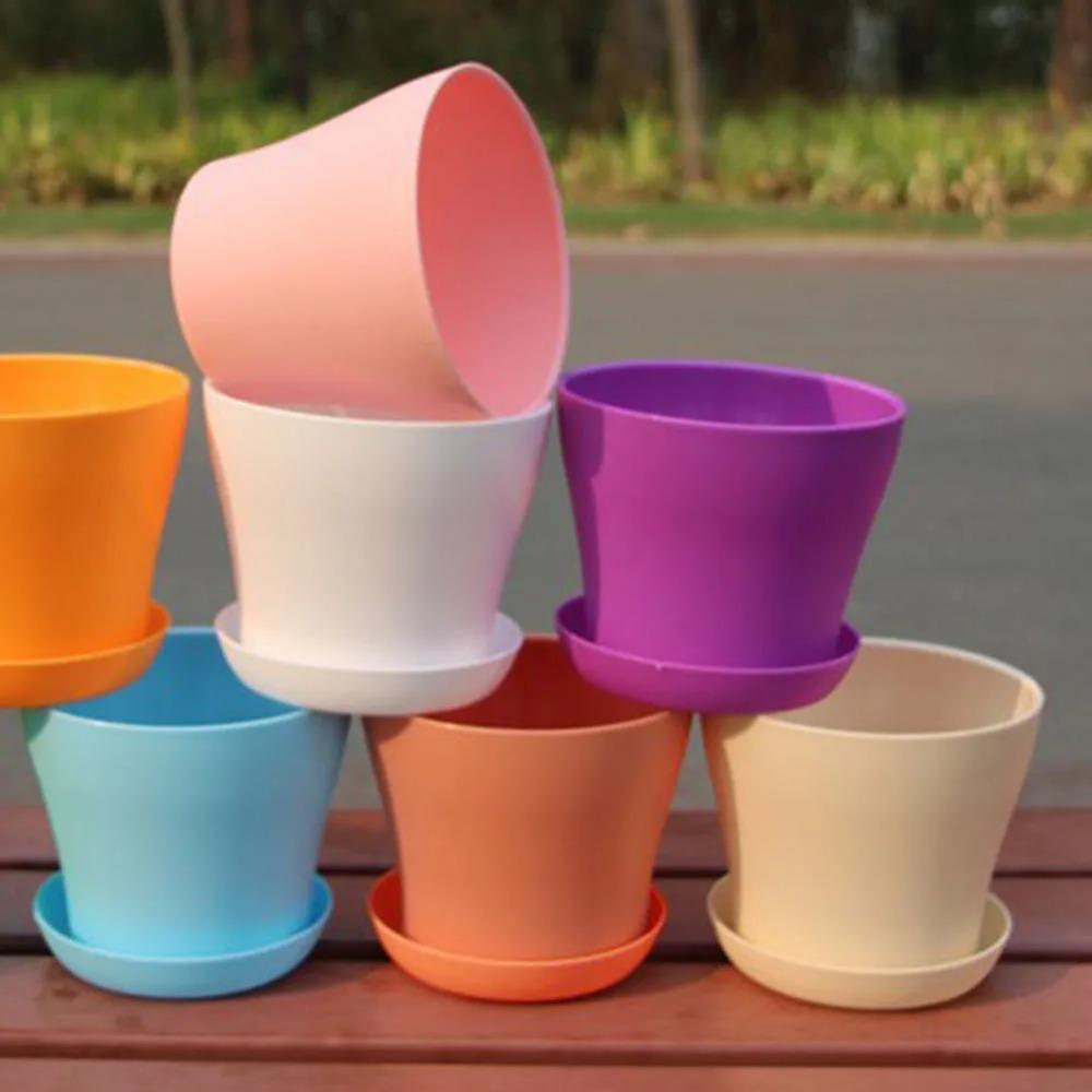 Пластиковый цветочный горшок из смолы с поддоном, зеленые горшки для растений, кашпо, водонепроницаемые 11,5 см, кашпо для бонсай, горшок для сада и дома