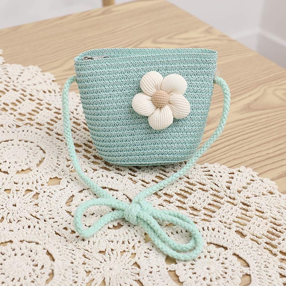 Breathable Kids Straw Cap Bag UV Protection Beach Cap Outdoor Bucket Hat Children Girls