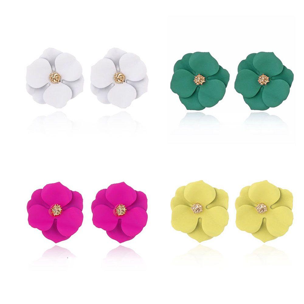 Lovely Classic Women Cute Girls Flower Petal Ear Studs Earrings Jewelry Fashion Accessories
