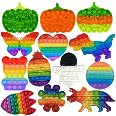 Силиконовая резина Антистресс Пуш Поп Пузырь Радуга Тыква Привидение Непоседа Игрушки Сжимайте Игрушку для Детей Взрослых