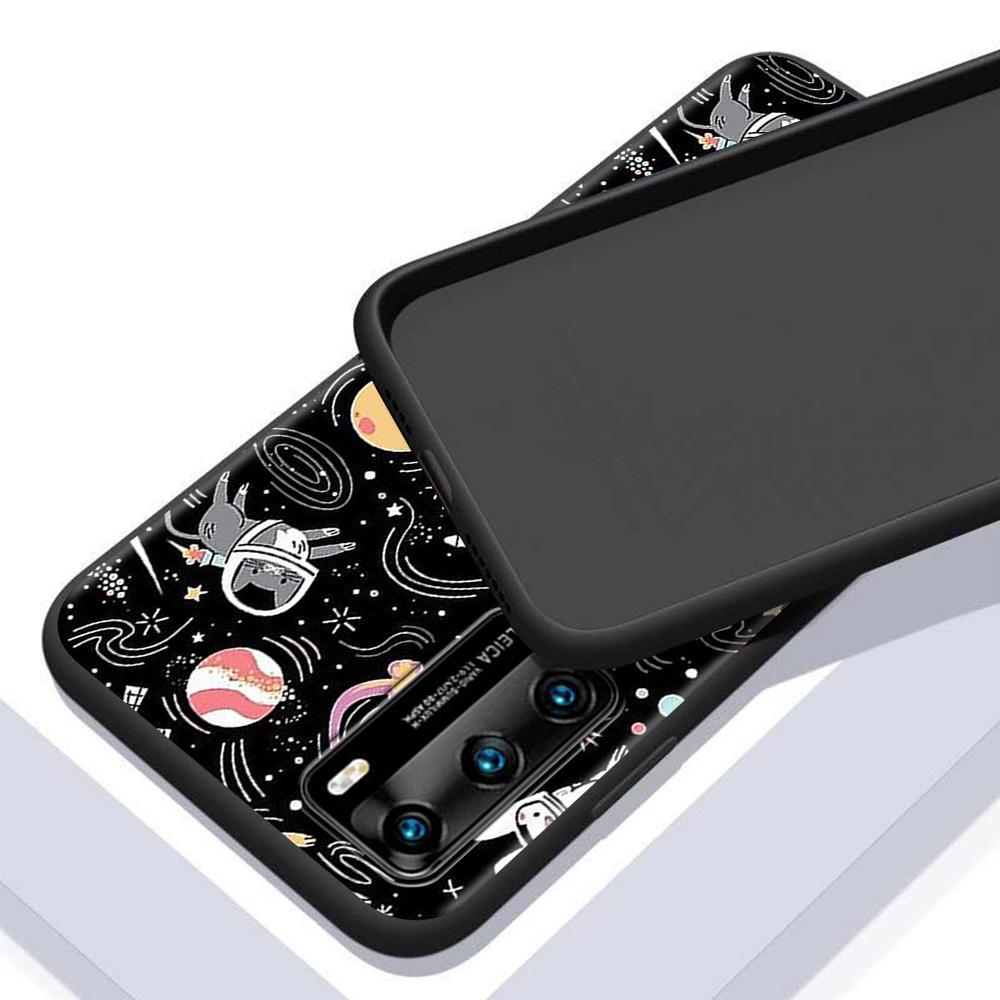 Чехол с забавным космическим космонавтом для Huawei P30 P Smart Z P40 Lite E P20 Y6 Y7 Y9 Honor 8X Play 9A 50 20 Pro, черный мягкий чехол
