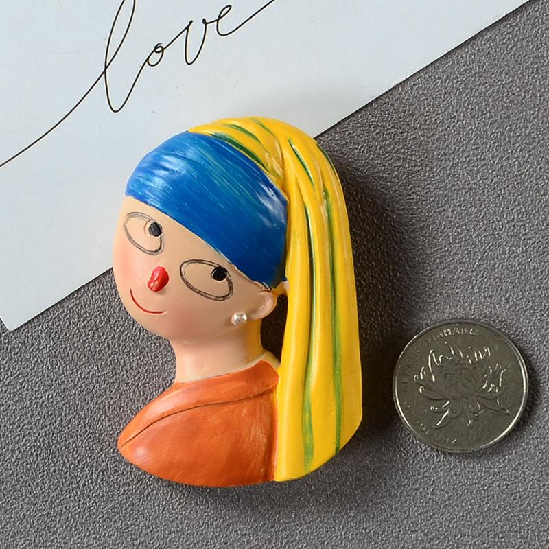 Cartoon European Jesus Van Gogh Mona Lisa Yoga Charming Legs 3D Resin Magnet Fridge Magnets Room Decoration Refrigerator Sticker