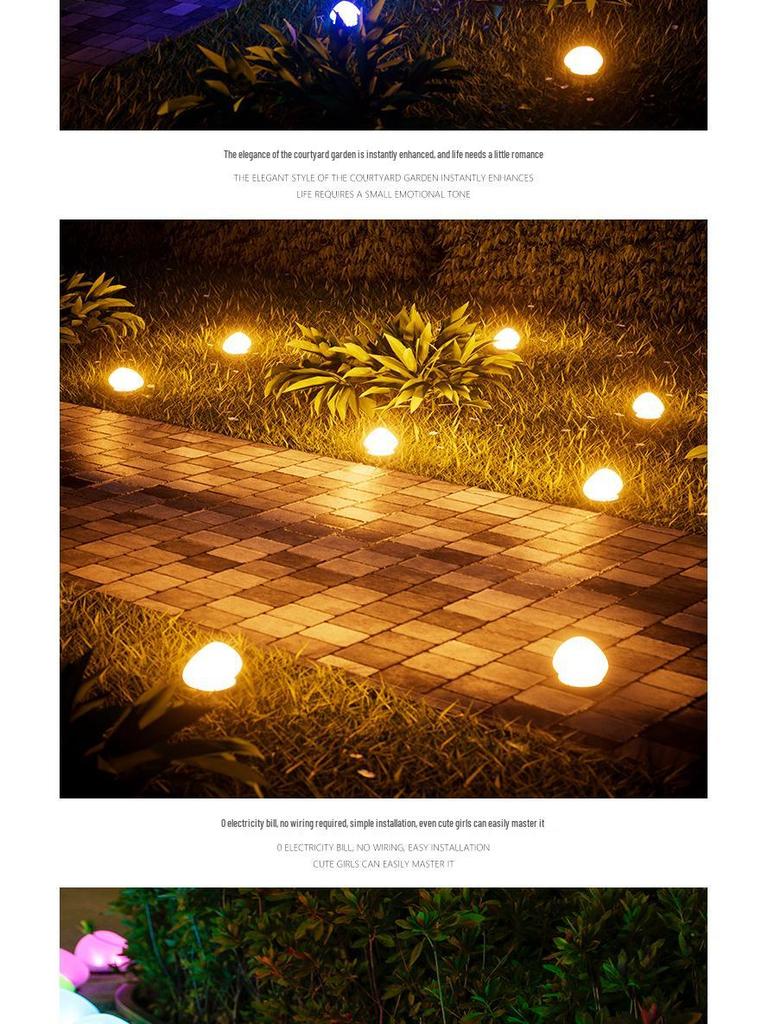Уличные солнечные фонари-галька - Водонепроницаемые декоративные ландшафтные камни для сада и газона