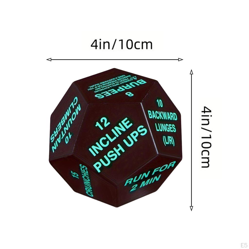 Bodyweight Sports Dice Fitness 4 Inches In Diameter Hiit Family Games Exercise Workout