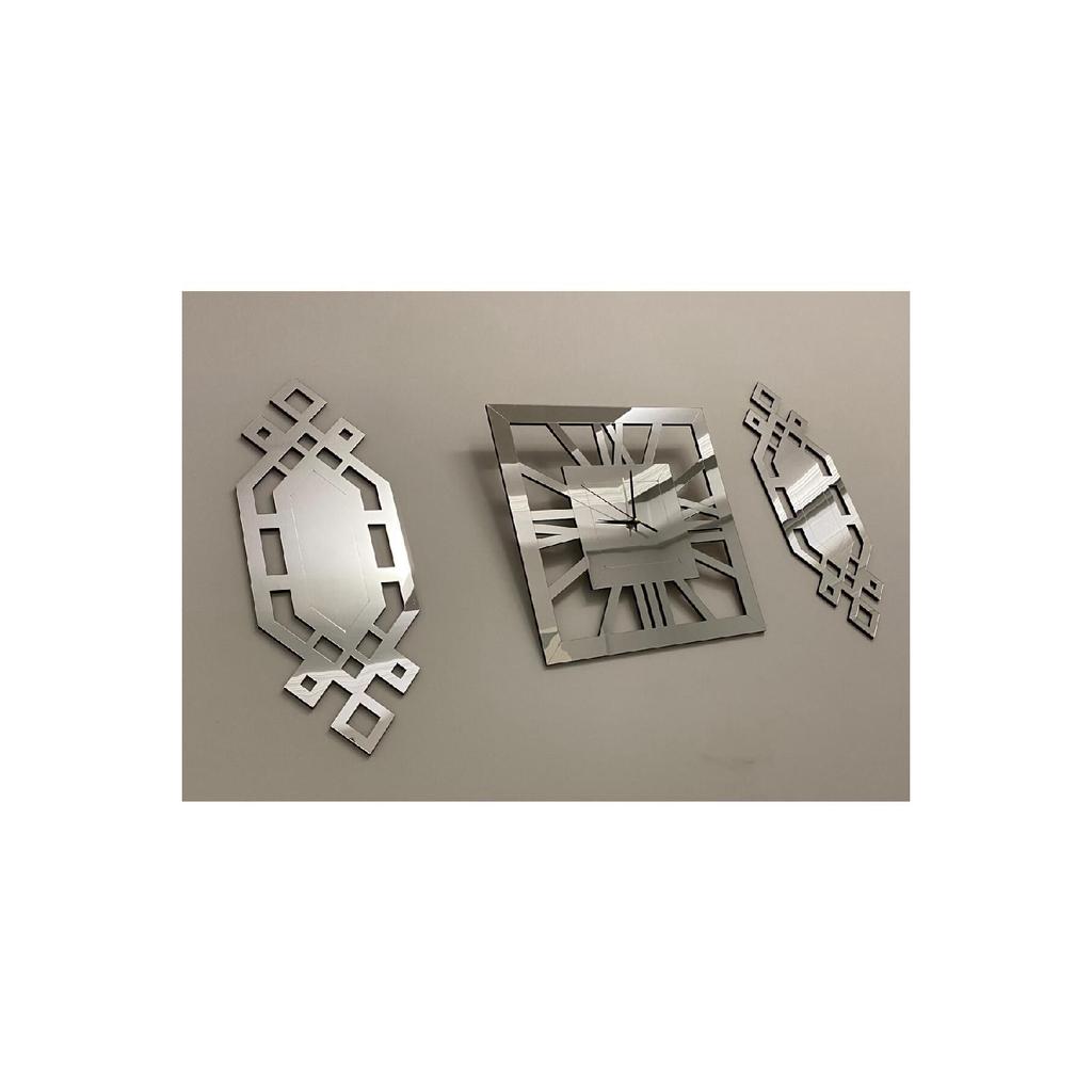 Роскошные настенные часы, набор из 3, 50 см, серебряные стильные квадратные настенные часы с римскими цифрами, 25 х 62 см, картины пахлавы