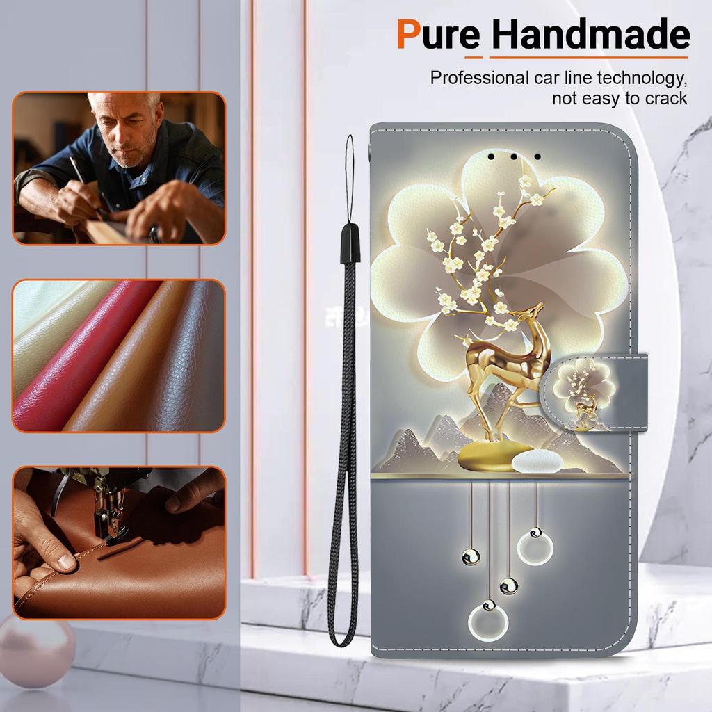 3D Абстрактное искусство Живопись Цветы Животные Кожаный телефон Кошелек Чехол-книжка Подставка для Google 8 Infinix Note 40 Tecno Camon 30 Магнитный слот для карт Флип-чехол