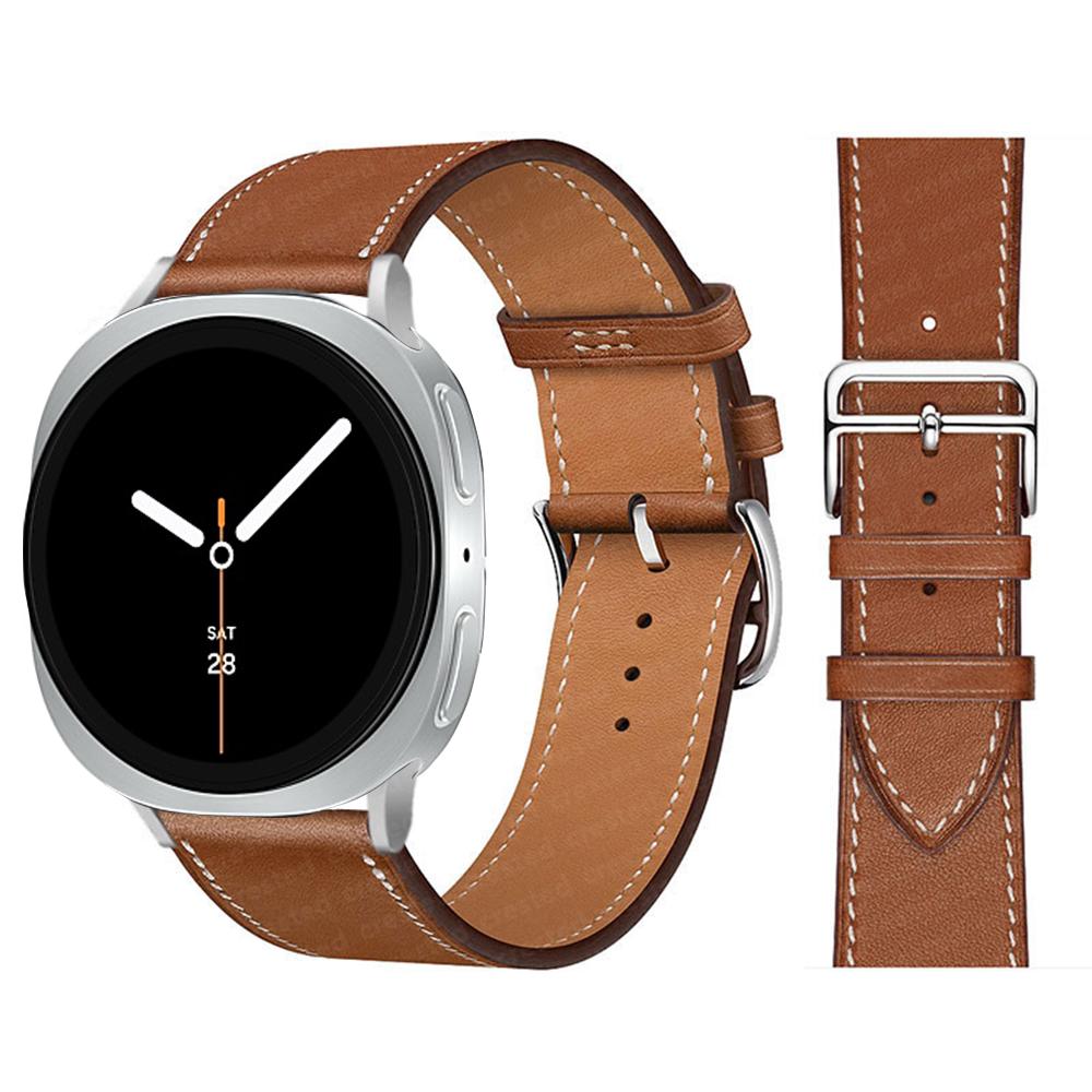 Изысканный кожаный ремешок Для Samsung Galaxy Watch 8 ремешок 40 мм 44 мм металлическая пряжка Браслет ремешок Galaxy Watch 8 classic 46 мм ремешки