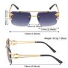 2025 Vintage Rimless Sunglasses Men Women Fashion Oversized Square Shades Eyewear New Double Bridge Gradient UV400 Sun Glasses
