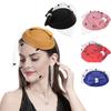 Retro Hairclip Hairpin Womens Vintage Hat Bridal Headdress Fascinator Hair Pillbox Hat Bowknot Veil