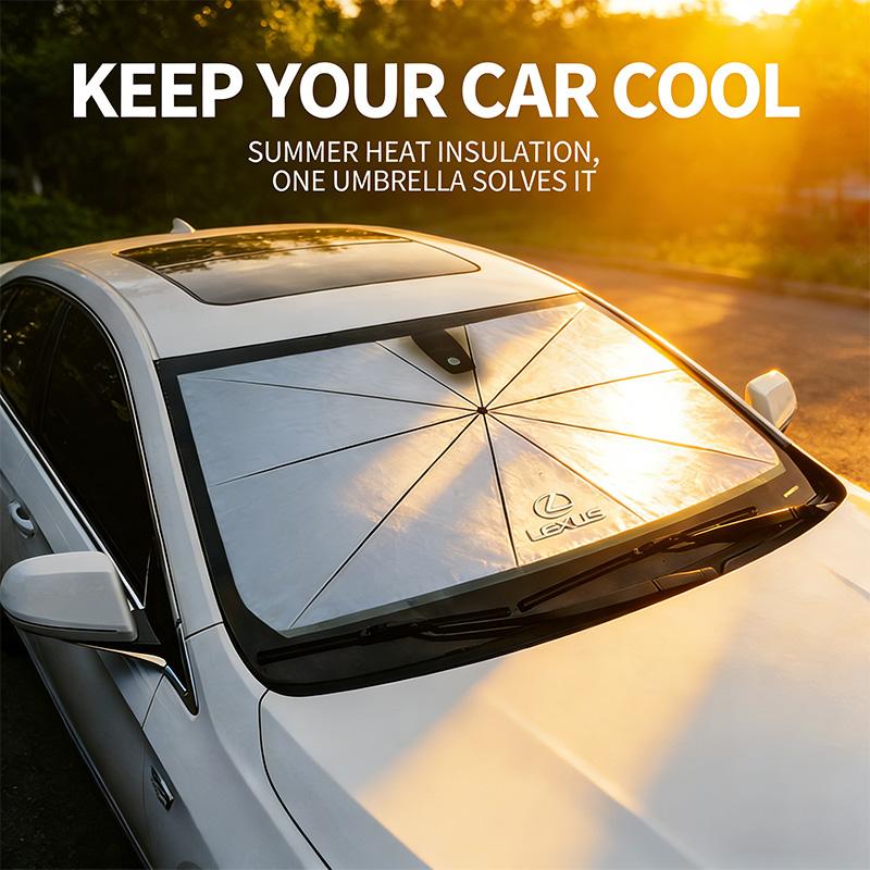 AARX1 Car Windshield Sunshade Umbrella UV Protection Interior Keychain For Lexus GS IS LS500h ES260 ES300h RX350h NX260 UX260 LM LC