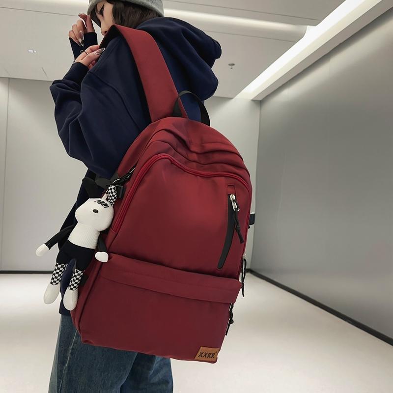 Мужской однотонный рюкзак, женский школьный рюкзак большой емкости