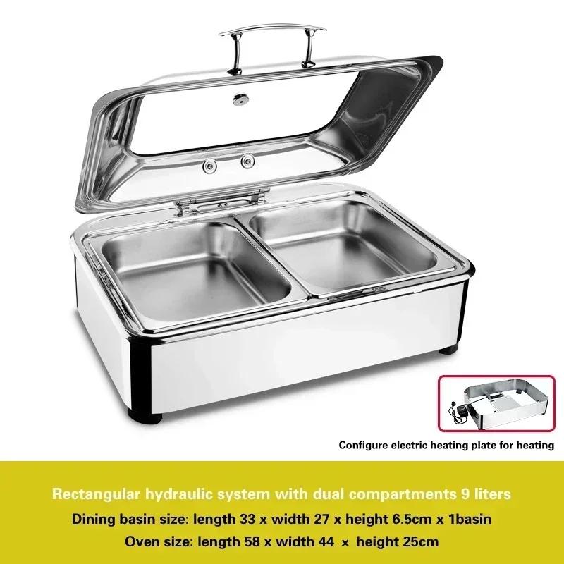 Электрическая изоляционная печь для гостиничного завтрака Плита для шведского стола с квадратной столешницей Гидравлическая плита для шведского стола из нержавеющей стали