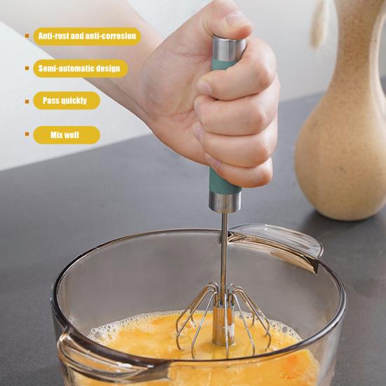 1/3 шт. полуавтоматический венчик для взбивания яиц, блендер из нержавеющей стали, ручной нажимной роторный венчик для выпечки, приготовления пищи, вращение на 360 градусов, инструмент для миксера