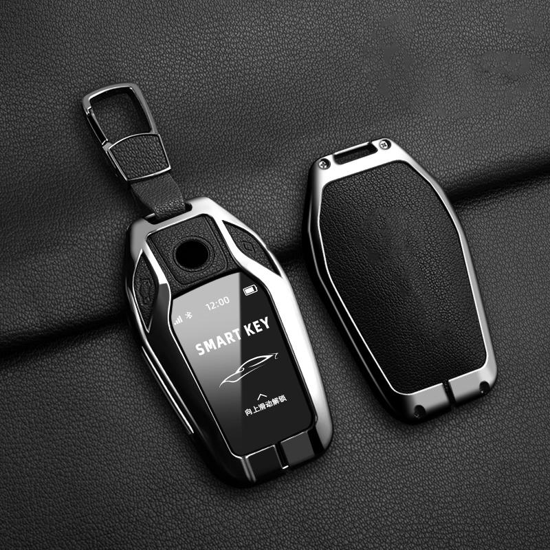 Новый Автомобильный Брелок-Чехол из Кожи Овчины и Сплава для BMW 7 Серии 730 740 535L Серии E X3 X 5 X7 Светодиодный Умный Пульт ДУ Авто Брелок