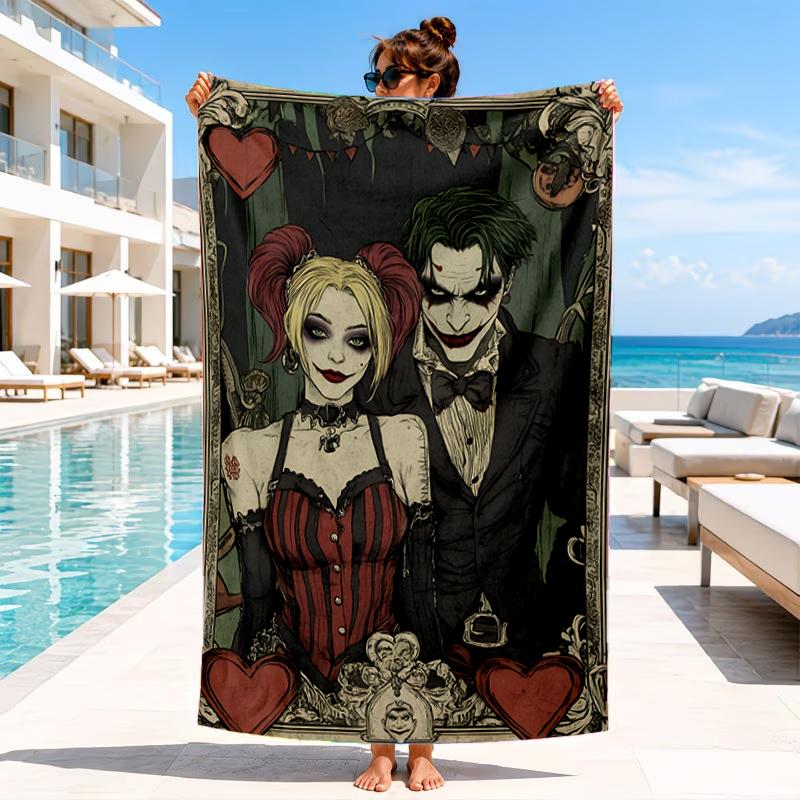 Jo-ker Floral Portrait Beach Towel, Microfiber Beach Towel, Perfect For Pool, Beach, Travel, Home Decor Beach Party Fan gifts