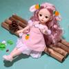 30CM Mini Movable 15Jointed Doll Girls Toy 3D Big Eyes BJD Princess Full Outfits Dresses Collection Childrens Doll Gift