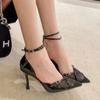 Сексуальные женские сандалии на каблуке 2024 новинка в моде роскошная обувь шлепанцы туфли на высоком каблуке повседневная уличная женская обувь женские туфли-лодочки