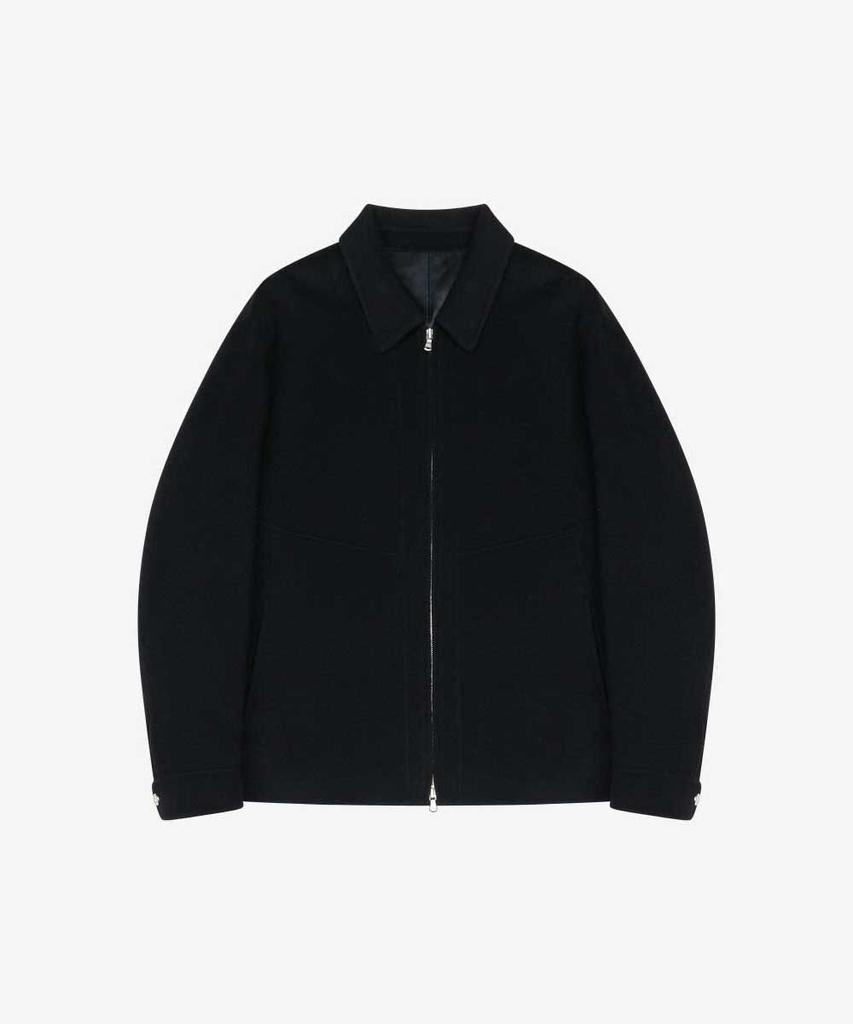 Sieg Standard Collar Handmade Zip-Up Jumper Black (Pjmax6010)
