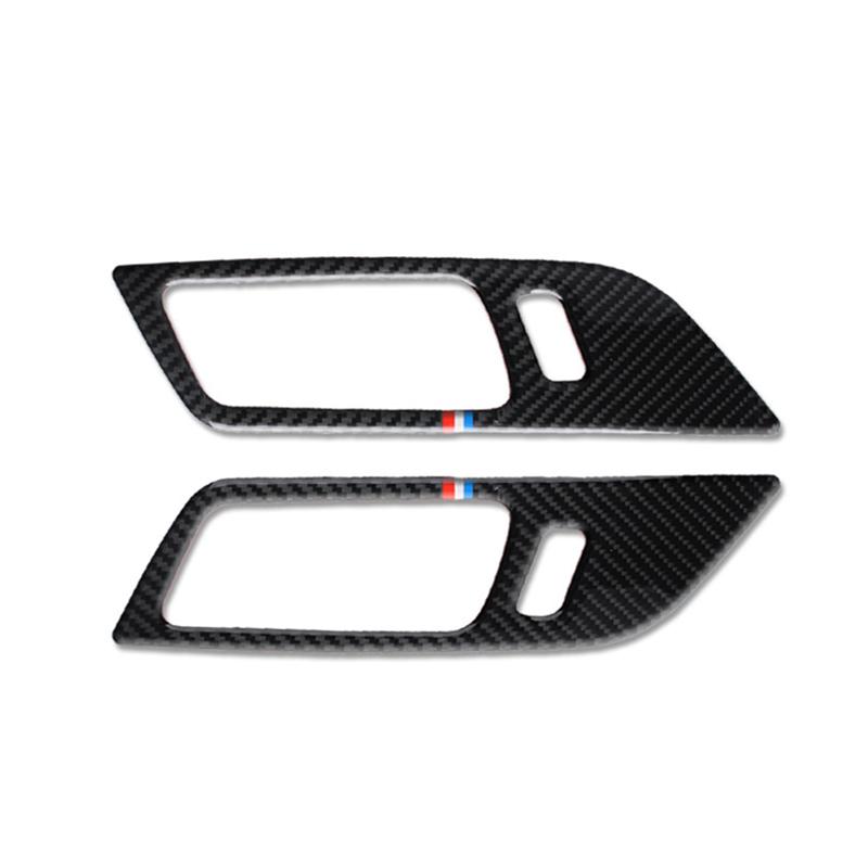 Дверные ручки из углеродного волокна, декоративные дверные чаши для Ford Mustang, наклейки для автомобиля, автомобильный стиль 2015 2016 2017