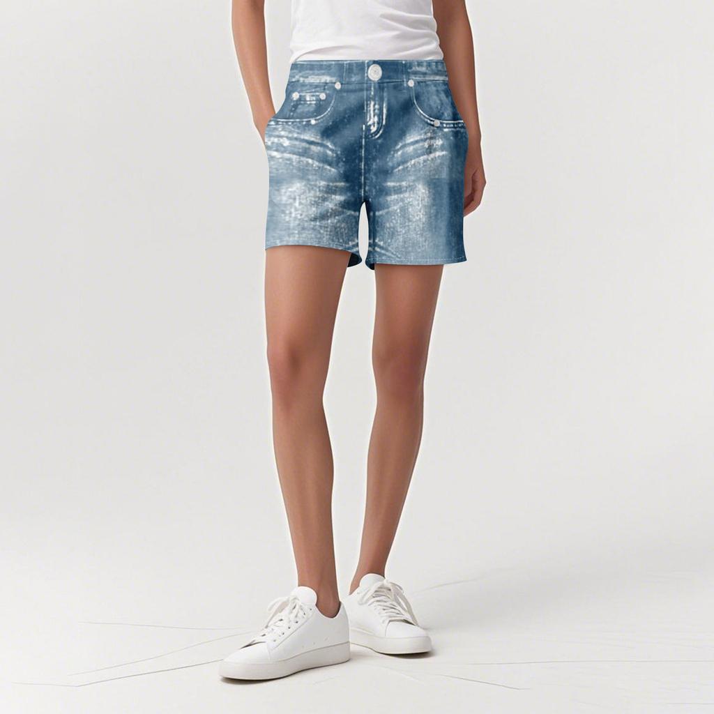 Женские повседневные спортивные брюки, джинсы с принтом, джинсовые брюки