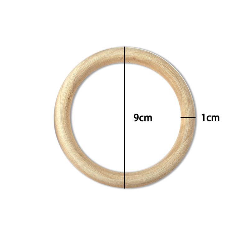 10Pcs Unfinished Solid Wooden Rings 40-100MM Natural Wood Rings for Macrame DIY Crafts Wood Hoops Ornaments Connectors Jewelry Making