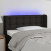 3123662 vidaXL LED Headboard Black 103x16x78-88 Cm Fabric