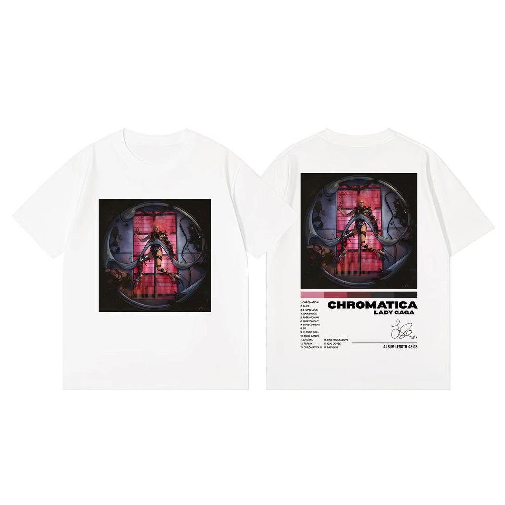 Singer Lady Gaga Music Album Graphic T Shirts Streetwear Gothic Fashion Short Sleeve Tshirts Men Women Casual Oversized Tshirt