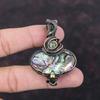 Abalone Shell Pendant Copper Wire Wrapped Pendant Natural Gemstone Jewelry Handmade Pendant Labradorite Pendant Abalone Shell Copper Jewelry